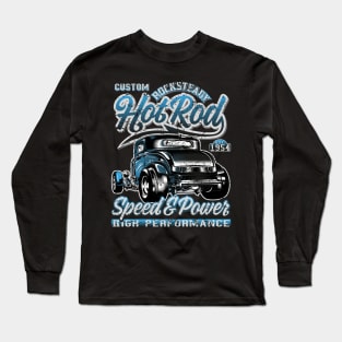 Custom Rocksteady Blue Hot Rod Long Sleeve T-Shirt